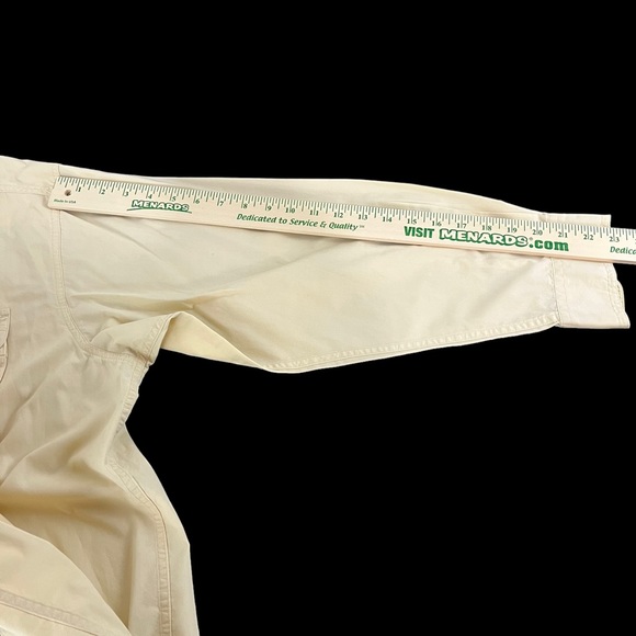 Orvis Long Sleeve Button Up Shirt Men L Cream Solid Pockets Work Cotton (685) - Picture 5 of 7